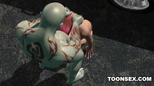 3D Babe Masturbates Before Sucking and Fucking