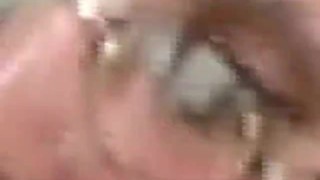 Chubby Blonde British Secretary in her VERY FIRST BUKKAKE party!