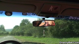 He picks up and bangs 80 years old granny outside