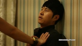 Innocent Korean girl fucked while tried to make a phone call and wife swap