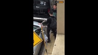 Public Threesome on the Street – After Club Morning Fuck