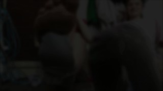 Two girls show their socks and barefeet